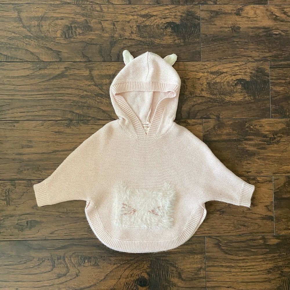 Cat & Jack, Girls Sweater Poncho, Pink, Barbiecore, Size 2T/3T